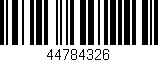 Código de barras (EAN, GTIN, SKU, ISBN): '44784326'