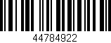 Código de barras (EAN, GTIN, SKU, ISBN): '44784922'