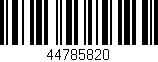 Código de barras (EAN, GTIN, SKU, ISBN): '44785820'