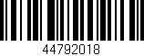 Código de barras (EAN, GTIN, SKU, ISBN): '44792018'