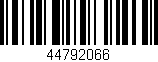 Código de barras (EAN, GTIN, SKU, ISBN): '44792066'