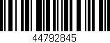 Código de barras (EAN, GTIN, SKU, ISBN): '44792845'