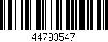 Código de barras (EAN, GTIN, SKU, ISBN): '44793547'