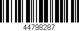 Código de barras (EAN, GTIN, SKU, ISBN): '44798287'