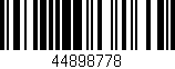 Código de barras (EAN, GTIN, SKU, ISBN): '44898778'