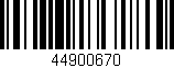 Código de barras (EAN, GTIN, SKU, ISBN): '44900670'