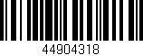 Código de barras (EAN, GTIN, SKU, ISBN): '44904318'