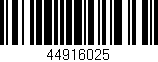 Código de barras (EAN, GTIN, SKU, ISBN): '44916025'