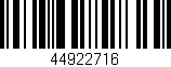 Código de barras (EAN, GTIN, SKU, ISBN): '44922716'