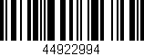 Código de barras (EAN, GTIN, SKU, ISBN): '44922994'
