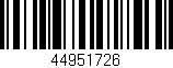 Código de barras (EAN, GTIN, SKU, ISBN): '44951726'