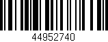 Código de barras (EAN, GTIN, SKU, ISBN): '44952740'