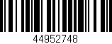 Código de barras (EAN, GTIN, SKU, ISBN): '44952748'