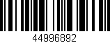 Código de barras (EAN, GTIN, SKU, ISBN): '44996892'