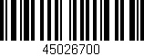 Código de barras (EAN, GTIN, SKU, ISBN): '45026700'