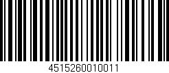 Código de barras (EAN, GTIN, SKU, ISBN): '4515260010011'