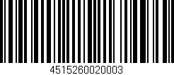 Código de barras (EAN, GTIN, SKU, ISBN): '4515260020003'
