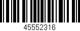 Código de barras (EAN, GTIN, SKU, ISBN): '45552316'