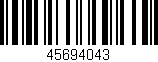 Código de barras (EAN, GTIN, SKU, ISBN): '45694043'