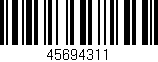 Código de barras (EAN, GTIN, SKU, ISBN): '45694311'