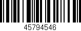 Código de barras (EAN, GTIN, SKU, ISBN): '45794546'