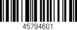 Código de barras (EAN, GTIN, SKU, ISBN): '45794601'