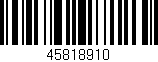Código de barras (EAN, GTIN, SKU, ISBN): '45818910'