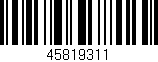 Código de barras (EAN, GTIN, SKU, ISBN): '45819311'