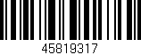 Código de barras (EAN, GTIN, SKU, ISBN): '45819317'