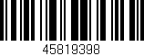 Código de barras (EAN, GTIN, SKU, ISBN): '45819398'