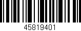Código de barras (EAN, GTIN, SKU, ISBN): '45819401'