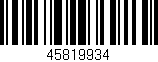 Código de barras (EAN, GTIN, SKU, ISBN): '45819934'