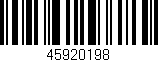 Código de barras (EAN, GTIN, SKU, ISBN): '45920198'