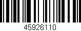 Código de barras (EAN, GTIN, SKU, ISBN): '45926110'