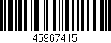 Código de barras (EAN, GTIN, SKU, ISBN): '45967415'