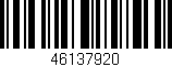 Código de barras (EAN, GTIN, SKU, ISBN): '46137920'
