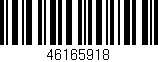 Código de barras (EAN, GTIN, SKU, ISBN): '46165918'