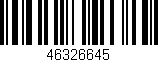 Código de barras (EAN, GTIN, SKU, ISBN): '46326645'