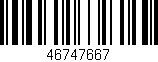 Código de barras (EAN, GTIN, SKU, ISBN): '46747667'