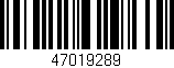 Código de barras (EAN, GTIN, SKU, ISBN): '47019289'