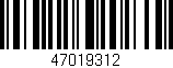 Código de barras (EAN, GTIN, SKU, ISBN): '47019312'