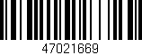 Código de barras (EAN, GTIN, SKU, ISBN): '47021669'