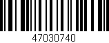 Código de barras (EAN, GTIN, SKU, ISBN): '47030740'