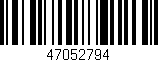 Código de barras (EAN, GTIN, SKU, ISBN): '47052794'