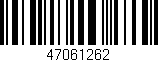 Código de barras (EAN, GTIN, SKU, ISBN): '47061262'
