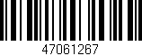 Código de barras (EAN, GTIN, SKU, ISBN): '47061267'