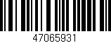 Código de barras (EAN, GTIN, SKU, ISBN): '47065931'