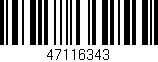 Código de barras (EAN, GTIN, SKU, ISBN): '47116343'
