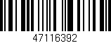 Código de barras (EAN, GTIN, SKU, ISBN): '47116392'