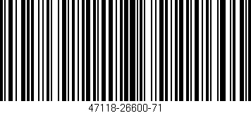 Código de barras (EAN, GTIN, SKU, ISBN): '47118-26600-71'